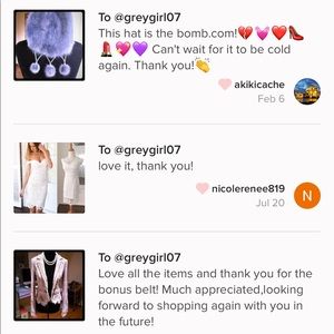 Thank you Notes from my Amazing Customers 🌹💃🏻😘